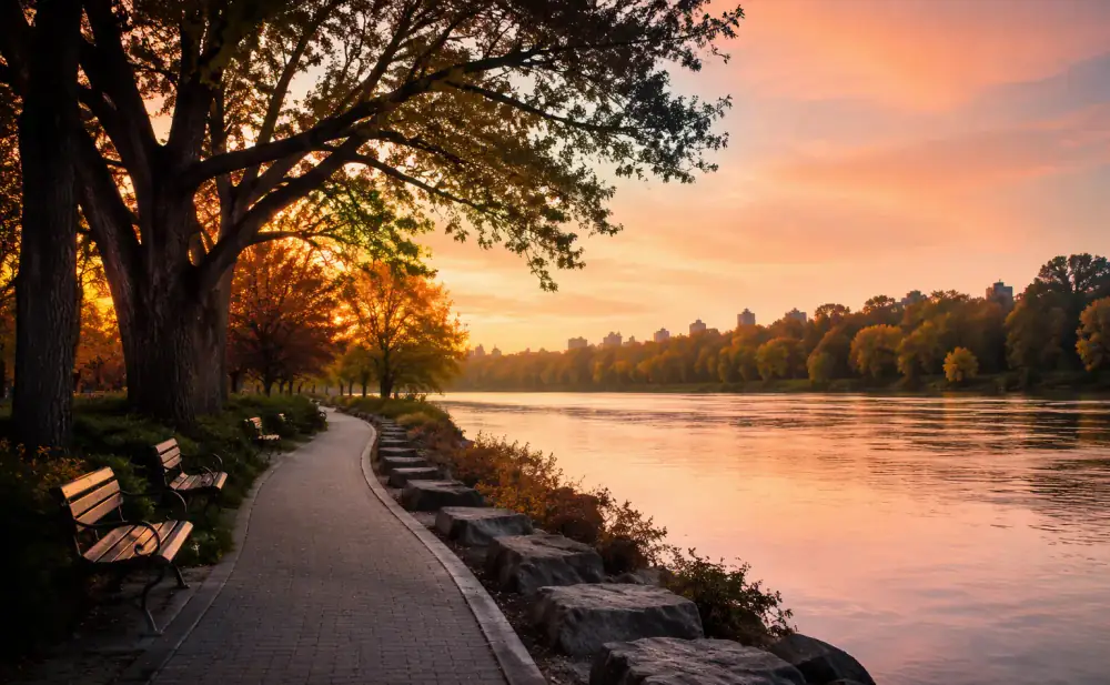 Nepean riverside path at sunset