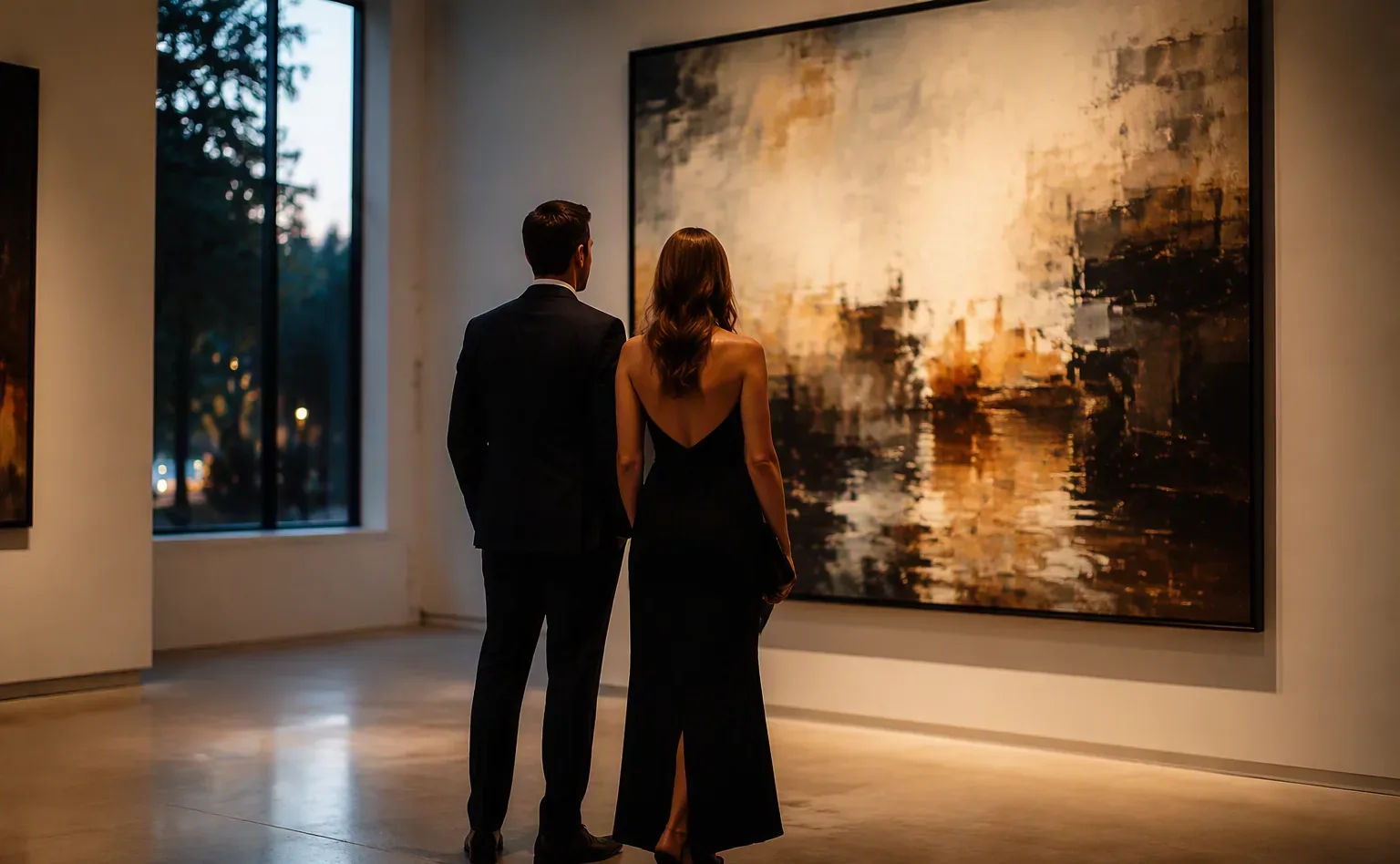 Couple enjoying a gallery evening together