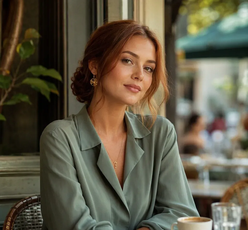Portrait of Elena, a verified Centretown sugar baby member seated in a bright cafe